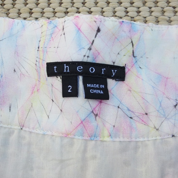 Theory Luvetta Rainbow size 2 Silk eyelet Skirt - Picture 3 of 7